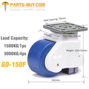 GD 150F heavy duty leveling casters